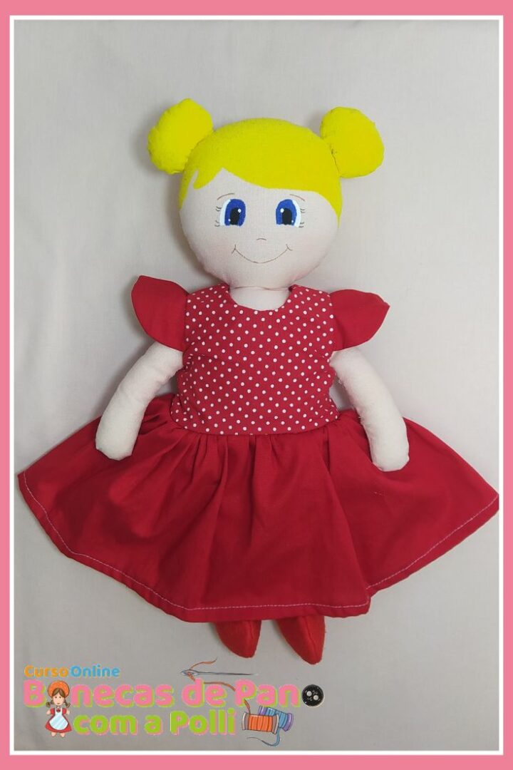 Curso de Bonecas de Pano com a Polli - Vestido de Festa